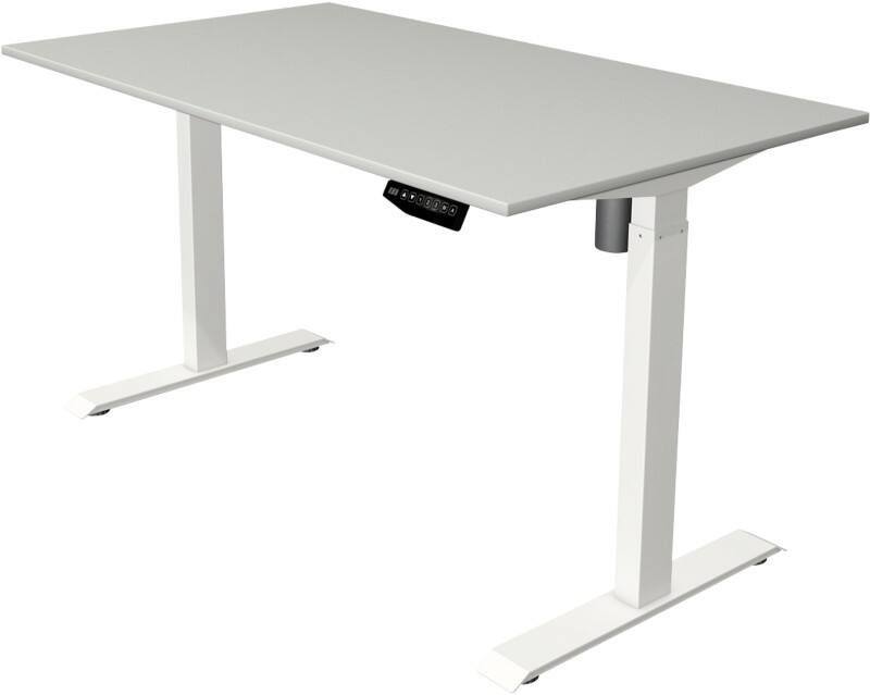 Kerkmann Move 1 Zit-sta-bureau Rechthoekig Lichtgrijs T-Voet 1.400 (B) x 800 (D) x 1.230 (H) mm Melamine, staal