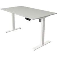 Bureau assis-debout Kerkmann Move 1 Rectangulaire Hauteur ajustable électriquement Acier, Mélamine Blanc, gris clair 140 x 800 x 123 cm