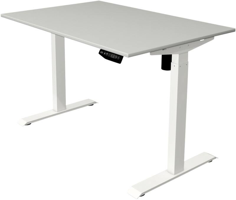 Bureau assis-debout Kerkmann Move 1 Rectangulaire Gris clair T-Pied 1200 (L) x 800 (P) x 1230 (H) mm Acier, Mélamine