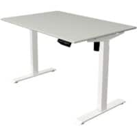 Bureau assis-debout Kerkmann Move 1 Rectangulaire Hauteur ajustable électriquement Acier, Mélamine Blanc, gris clair 120 x 800 x 123 cm