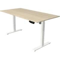 Bureau assis-debout Kerkmann Move 1 Rectangulaire Hauteur ajustable électriquement Acier, Mélamine Beige, blanc 160 x 800 x 123 cm