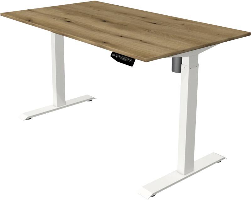 Kerkmann Move 1 Zit-sta-bureau Rechthoekig Eiken T-Voet 1.400 (B) x 800 (D) x 1.230 (H) mm Melamine, staal