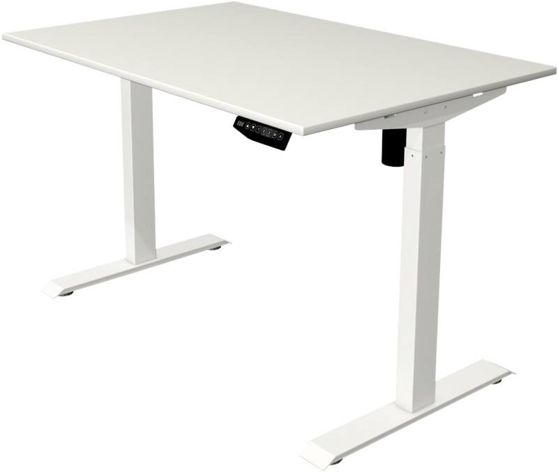 Bureau assis-debout Kerkmann Move 1 Rectangulaire Blanc T-Pied 1200 (L) x 800 (P) x 1230 (H) mm Acier, Mélamine
