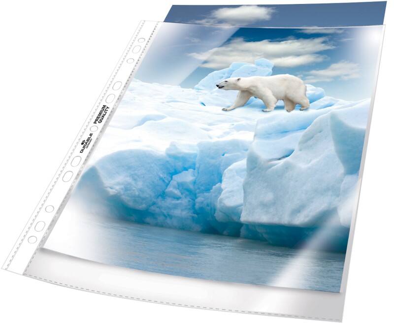 DURABLE Premium Showtassen A4 Generfd Transparant 80 micron PP (Polypropeen) Boven 11 Gaten 268219 50 Stuks