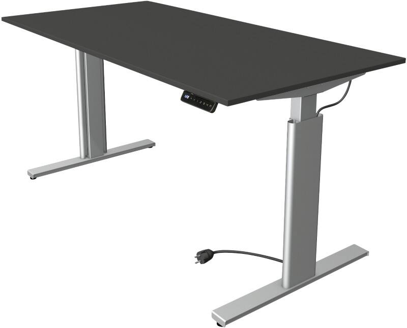 Kerkmann Move 3 Tube Zit-sta-bureau Rechthoekig Antraciet T-Voet 1.600 (B) x 800 (D) x 1.200 (H) mm