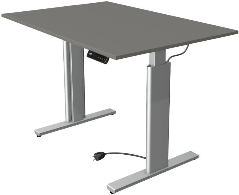 Kerkmann Move 3 Tube Zit-sta-bureau Rechthoekig Grafiet T-Voet 1.200 (B) x 800 (D) x 1.200 (H) mm