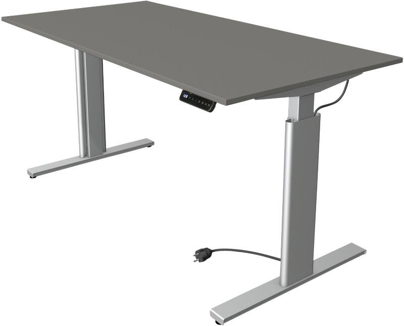 Kerkmann Move 3 Tube Zit-sta-bureau Rechthoekig Grafiet T-Voet 1.600 (B) x 800 (D) x 1.200 (H) mm