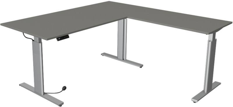 Bureau assis-debout Kerkmann Move 3 Tube En forme de L Graphite T-Pied 1800 (L) x 1800 (P) x 1200 (H) mm