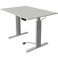 Bureau assis-debout Kerkmann Move 3 Tube Rectangulaire Gris clair T-Pied 1200 (L) x 800 (P) x 1200 (H) mm