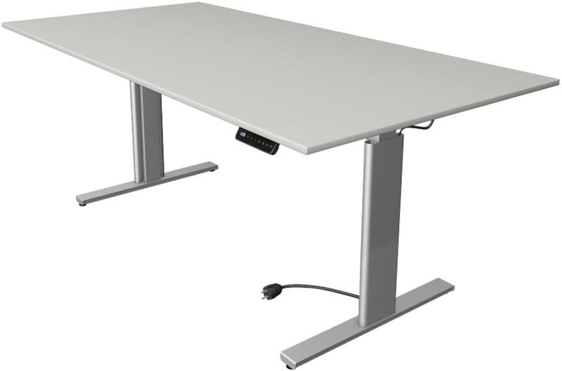 Kerkmann Move 3 Tube Zit-sta-bureau Rechthoekig Lichtgrijs T-Voet 2.000 (B) x 1.000 (D) x 1.200 (H) mm