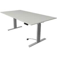 Bureau assis-debout Kerkmann Move 3 Tube Rectangulaire Gris clair T-Pied 2000 (L) x 1000 (P) x 1200 (H) mm