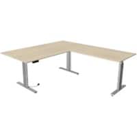Bureau assis-debout Kerkmann Move 3 Tube En forme de L Érable T-Pied 3 Tiroirs 2000 (L) x 2200 (P) x 1200 (H) mm