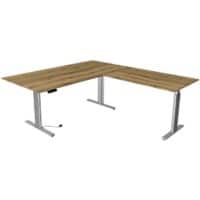 Bureau assis-debout Kerkmann Move 3 Tube En forme de L Chêne T-Pied 3 Tiroirs 2000 (L) x 2200 (P) x 1200 (H) mm