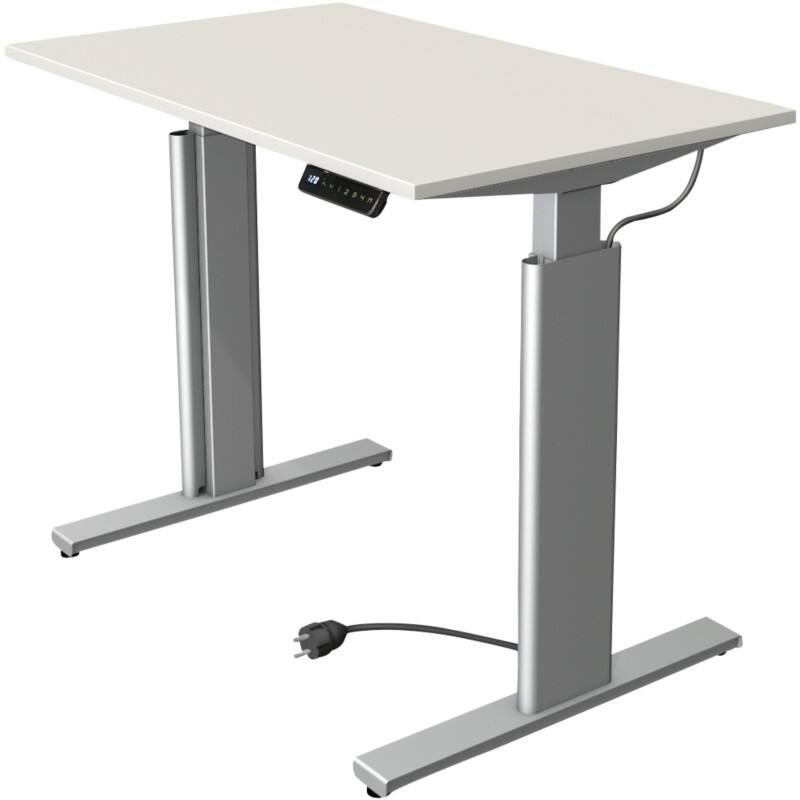 Bureau assis-debout Kerkmann Move 3 Tube Rectangulaire Blanc T-Pied 1000 (L) x 600 (P) x 1200 (H) mm