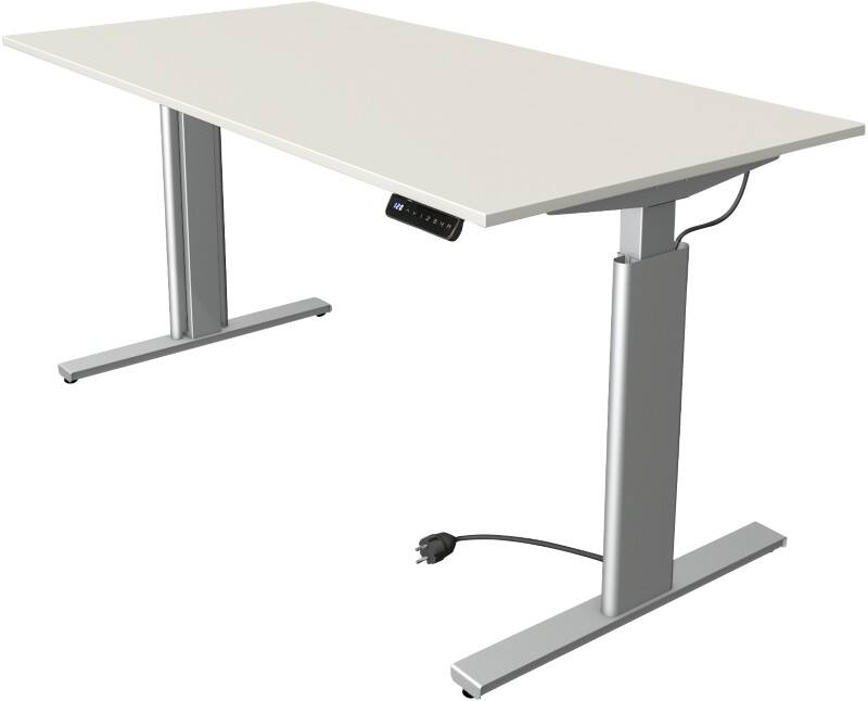 Kerkmann Move 3 Tube Zit-sta-bureau Rechthoekig Wit T-Voet 1.600 (B) x 800 (D) x 1.200 (H) mm