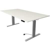Bureau assis-debout Kerkmann Move 3 Tube Rectangulaire Blanc T-Pied 2000 (L) x 1000 (P) x 1200 (H) mm