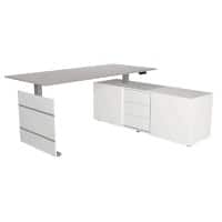 Kerkmann Move 3 Tube Zit-sta-bureau Lichtgrijs T-Voet 3 Lades 1.860 (B) x 1.650 (D) x 1.200 (H) mm