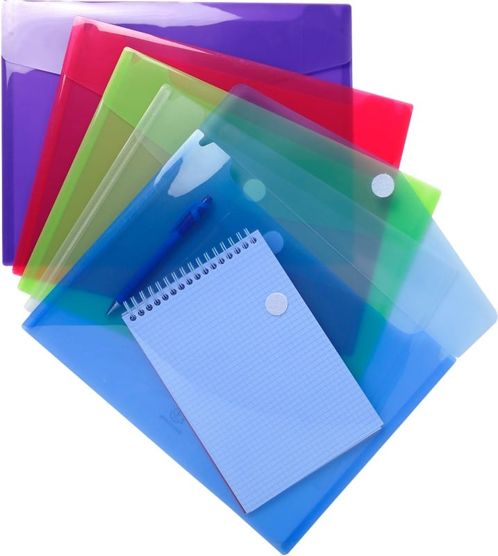 Exacompta Documentmap 56420E Klittenbandsluiting PP (Polypropeen) Staand en Liggend 24,5 (B) x 33,5 (D) x 1,2 (H) cm Kleurenassortiment 5 Stuks