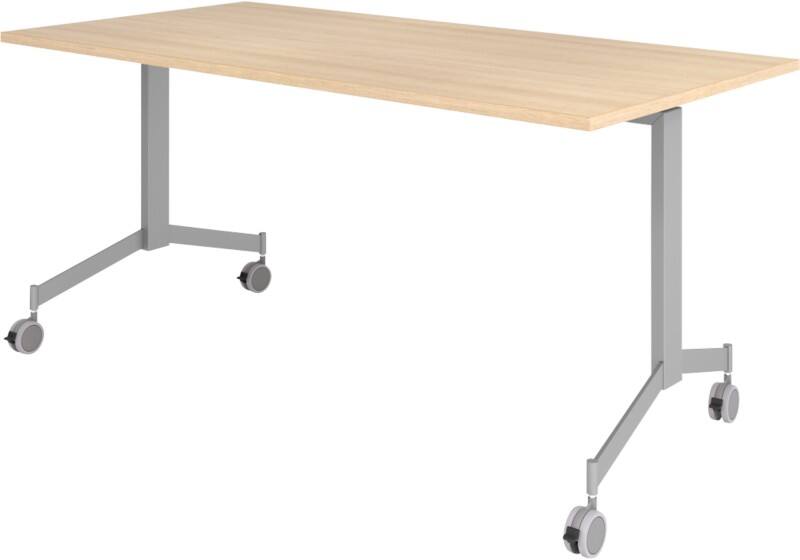 Table pliante Hammerbacher Chêne Bois, Métal Argenté 1600 x 800 x 750 mm