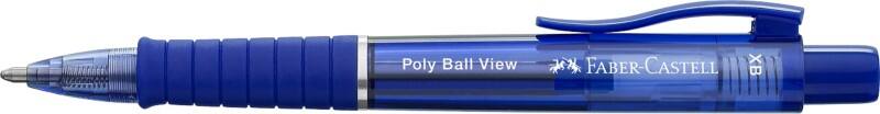 Faber-Castell Poly Ball View Intrekbaar Balpen Blauw 0,6 mm Extra breed Balpen Navulbaar