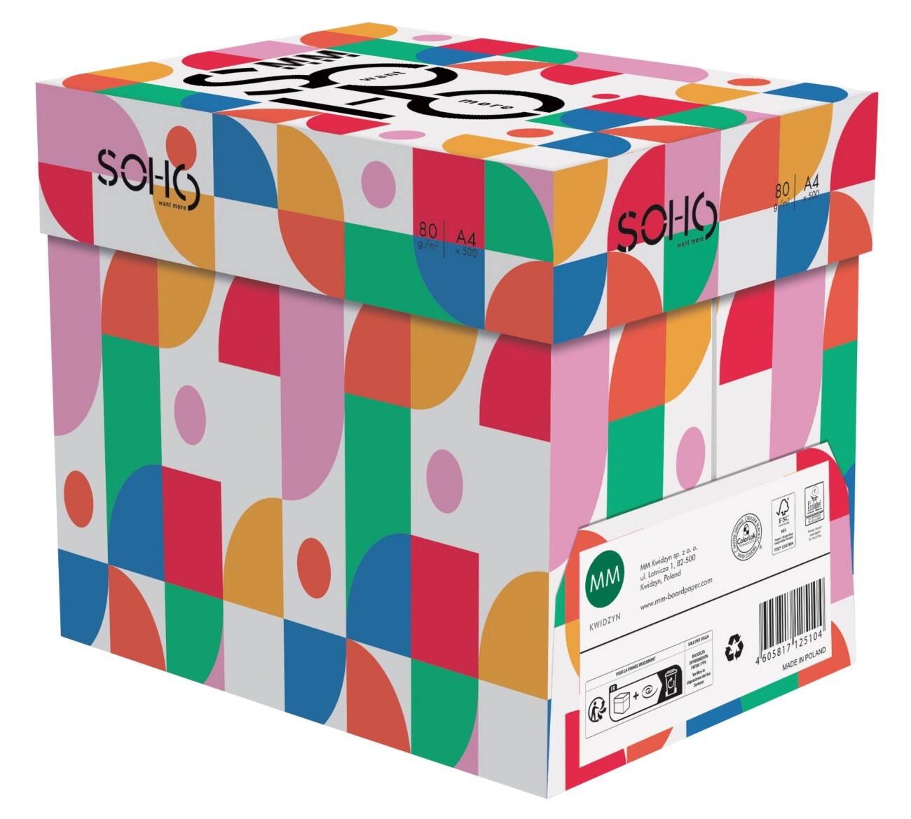 MM SOHO A4 Kopieerpapier 80 g/m² Wit 5 Pakken à 500 Vellen