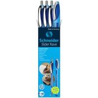 Stylo-bille Schneider SLIDER Rave + Memo 132574 Bleu Extra large Bille Rechargeable 3 Unités