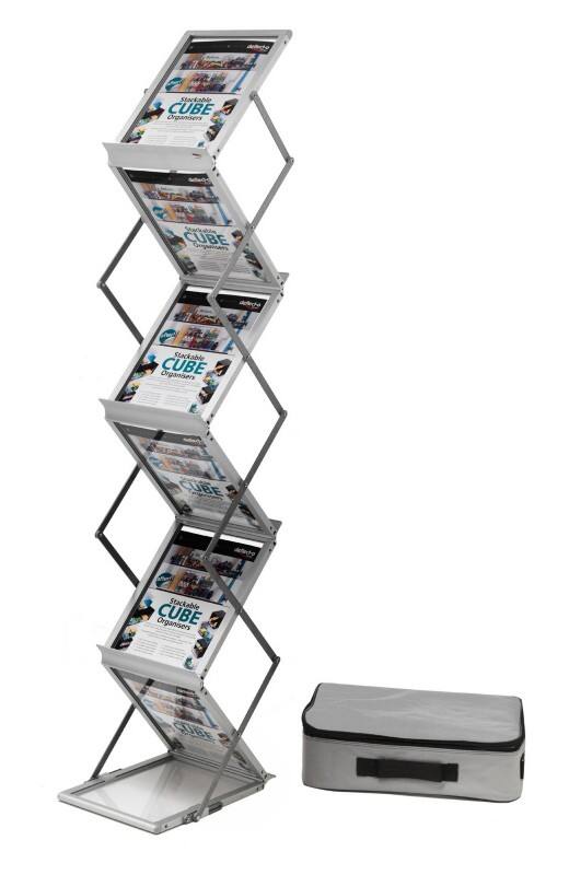 Présentoir à brochures Deflecto A4 Argenté 36100 275 (L) x 370 (P) x 1500 (H) mm DE36100