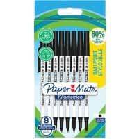 Stylo-bille Papermate Kilometrico Pointe moyenne Noir 8 unités