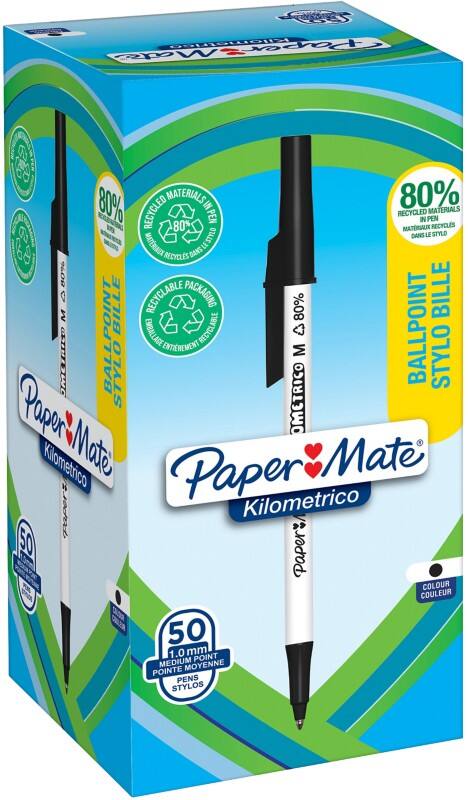 Papermate Kilometrico Balpen Medium Zwart 50 Stuks