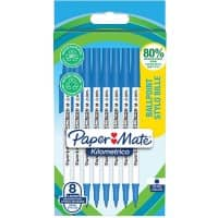 Stylo-bille Papermate Kilometrico Pointe moyenne Bleu 8 unités