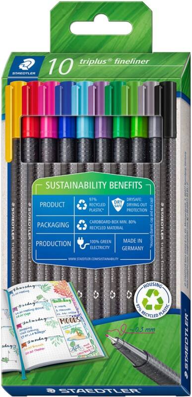 Stylo-feutre STAEDTLER Triplus 0.3 mm Aiguille  Assortiment 334 RC10 10 Unités