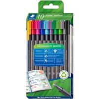 STAEDTLER Triplus Fineliner 0.3 mm Naaldpunt Kleurenassortiment 334 RC10 10 Stuks