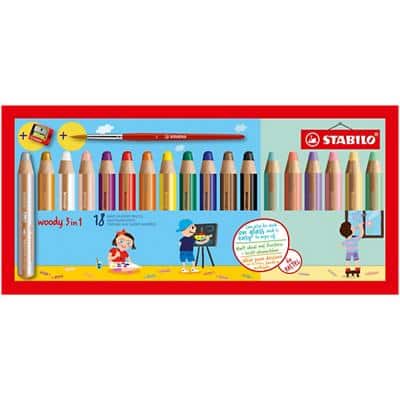 Crayon de couleur STABILO Woody 3 in 1 880/18-4 18 Unités