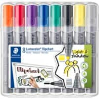 STAEDTLER Lumocolor Flipovermarker 5.0 mm Kleurenassortiment Navulbaar Pak van 8