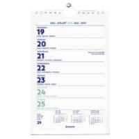 Calendrier mural Brepols Montage mural 2026 1 Semaine par page Allemand, Anglais, Français, Néerlandais 9 (L) x 13,5 (P) x 21 (H) cm Blanc