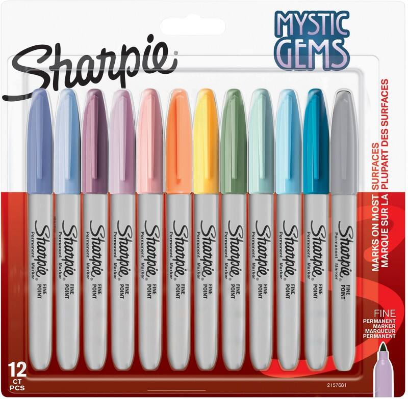 Sharpie Mystic Gems 2157681 Permanentmarker Fijn Ronde punt - 3 mm Kleurenassortiment 12 Stuks
