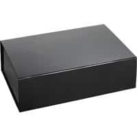 RAJA Coffret cadeau Carton, Papier couché brillant 230 (l) x 100 (P) x 330 (H) mm Noir 10 Unités