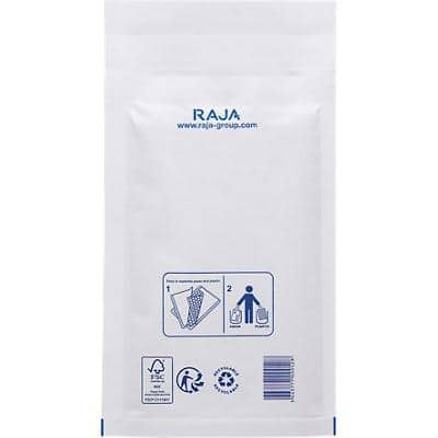 Pochette d’envoi à bulles RAJA Blanc Sans Fenêtre 210 mm (H) Bande adhésive 75 g/m² Recyclé 200 Unités