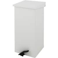 Poubelle à pédale DutchDesign Aluminium revêtement par poudre 55 L 30 (l) x 30 (p) x 60 (h) cm Blanc