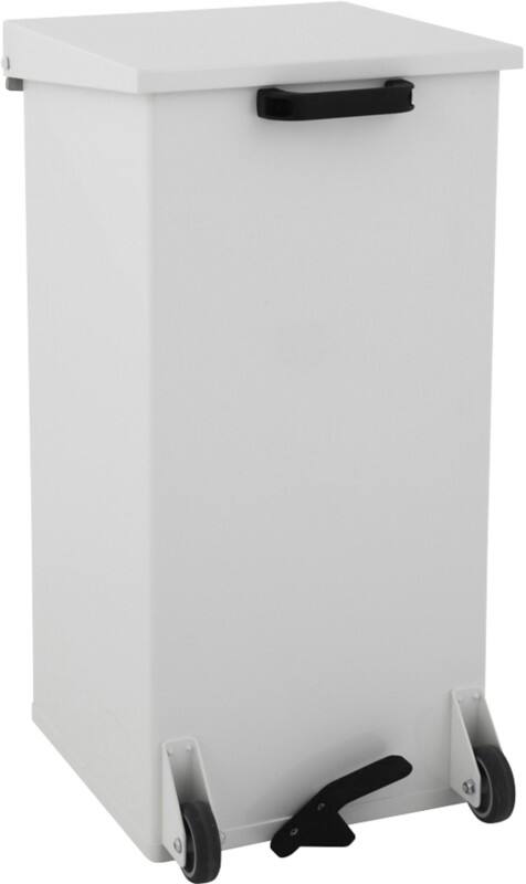 Poubelle à pédale DutchDesign Carro-Kick 110 L Blanc Aluminium revêtement par poudre