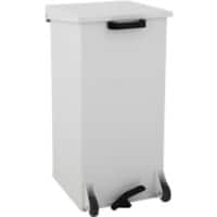 Poubelle à pédale DutchDesign Aluminium revêtement par poudre 110 L 39 (l) x 39 (p) x 80 (h) cm Blanc