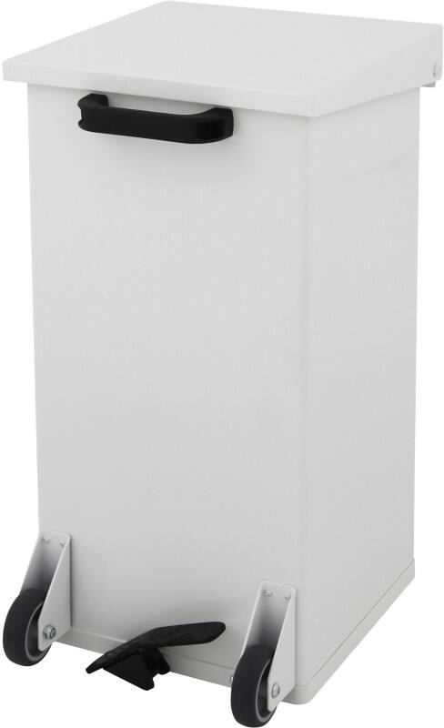 Poubelle à pédale DutchDesign Carro-Kick 55 L Blanc Aluminium revêtement par poudre