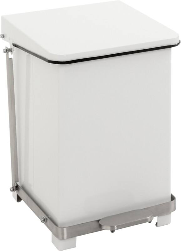 Poubelle à pédale V-PART 27 L Blanc Acier