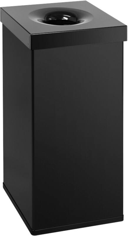 Corbeille à papier DutchDesign Aluminium revêtement par poudre 110 L 37 (l) x 37 (p) x 76,5 (h) cm Noir