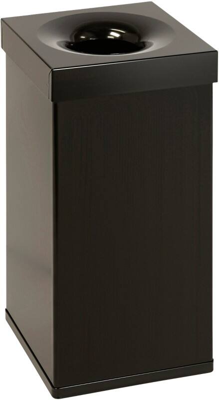 Corbeille à papier DutchDesign Aluminium revêtement par poudre 55 L 30 (l) x 30 (p) x 60 (h) cm Noir