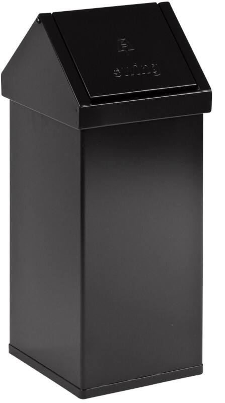 Poubelle à couvercle basculant DutchDesign Carro-Swing 55 L Noir Aluminium