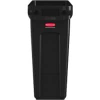 Corbeille à papier Rubbermaid PE (Polyéthylène) 60 L 27,9 (l) x 55,8 (p) x 63,5 (h) cm Noir