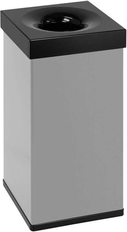 Corbeille à papier DutchDesign Aluminium revêtement par poudre 55 L 30 (l) x 30 (p) x 60 (h) cm Gris