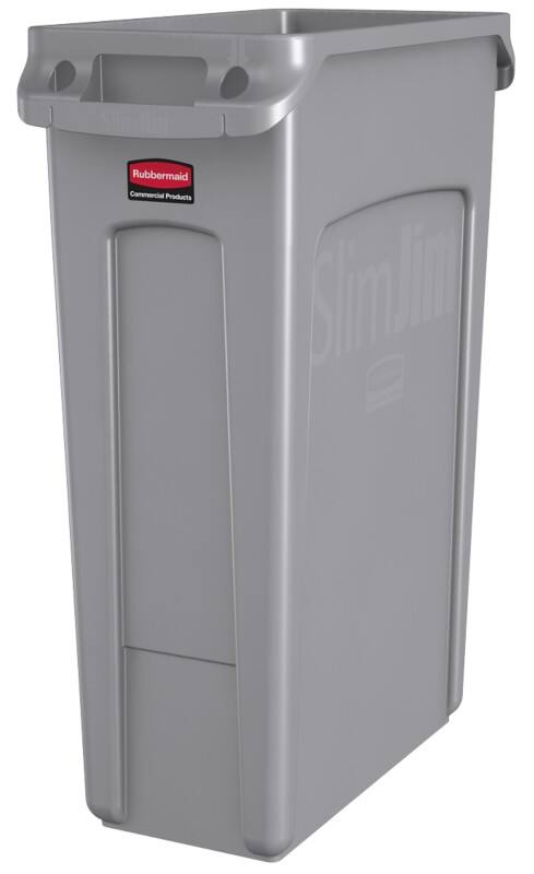 Poubelle Rubbermaid Slim Jim 87 L Gris PE (Polyéthylène)