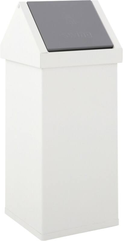 Corbeille à papier DutchDesign Aluminium revêtement par poudre 55 L 30 (l) x 30 (p) x 77 (h) cm Blanc